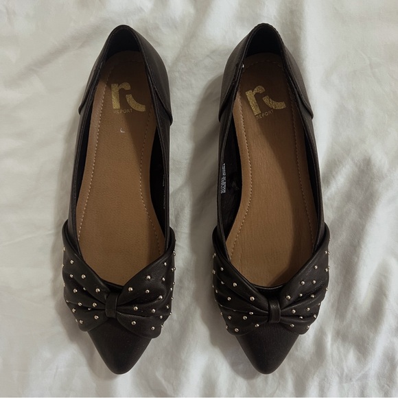 Report Black and Gold Bow Flats - Picture 1 of 4